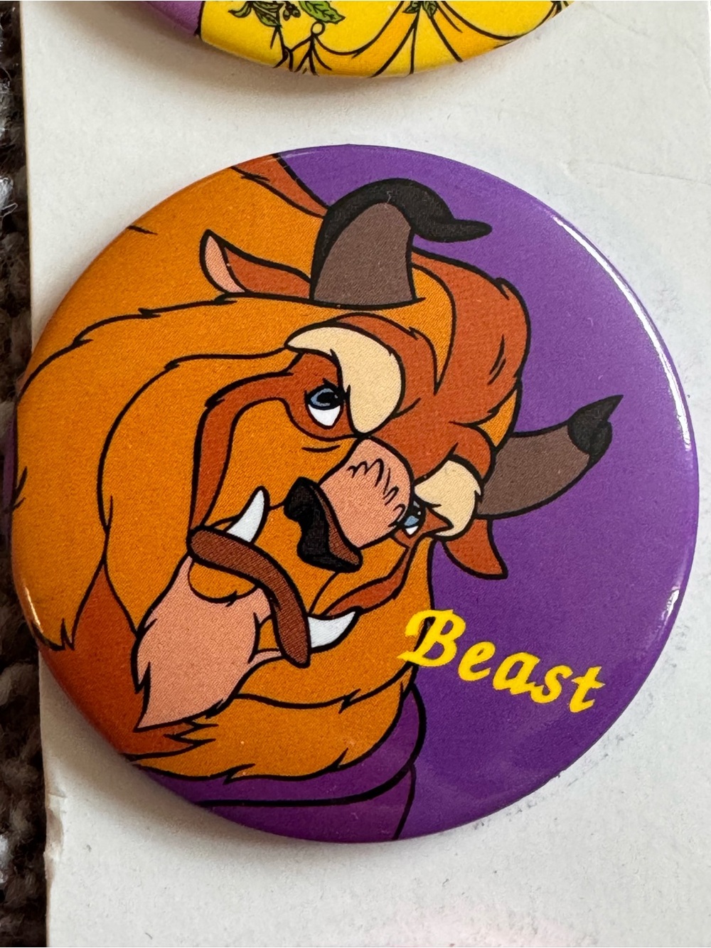Vintage Beauty & The Beast Pin Buttons Set Belle Beast Disney Y2K Toys R Us - Picture 3 of 8